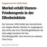 2,2 MILLIARDEN &euro; an die UN-Sonderorganisation WHO f&uuml;r &bdquo;Pandemie-Bek&auml;mpfung&ldquo; gespendet zu haben sichert Merkel laufende UN-Auszeichnungen f&uuml;r ihr Totalversagen 2015.  Auch eine gro&szlig;z&uuml;gige Entlohnung f&uuml;r 