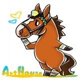 アートハウスちゃん、ローズステークス優勝おめでとう！本番がとても楽しみだね！ いつもお世話になっている大阪堀江のギャラリー、ART HOUSEさん（@ARTHOUSE_horie）と同じ名前なので、尚の事応援しております！すぐ近くには馬小屋さん（@umagoyatencho）もあるよ！是非行ってみてね！