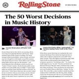 | @RollingStone lists Kanye interrupting Taylor at the VMAs and  buying her catalogue from underneath her as two of the worst decisions made in music history.  Noting &lsquo;s reputation is ruined an Kanye has only been spiralling down every since.