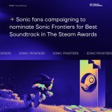 The #SonicFrontiers soundtrack received praise from the community.   Now, #Sonic fans are leading a campaign to nominate it for "Best Soundtrack" in The @Steam Awards.  The voting period runs until 29 November 2022, and the winners will be announced 