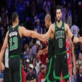 Malcolm Brogdon on Jayson Tatum's bounce-back effort: "He&rsquo;s a top 5 player in the world and he showed that tonight. He finished the game and he played a terrific game all around. He finished a tough game on the road in a hostile environment for