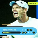 FIGHTER    @andy_murray saves a match point en route to STUNNING Berrettini!  #AusOpen