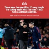 Mikel Arteta believes his Arsenal side were wrongly denied two penalties in their 0-0 draw against Newcastle, calling the decisions &ldquo;scandalous&rdquo;.