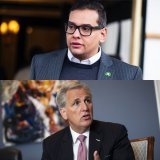 Settle an Argument, should Kevin McCarthy Expel George Santos from Congress?  RT and comment below with you answer  Kevin McCarthy is stating he will not do this because he believes innocent until proven guilty, however, he continues to allow people 