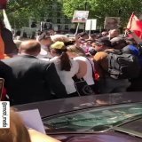 In Madrid, during the procession of the "Immortal Regiment," the police detained a man with a Ukrainian flag who attacked the protesters.