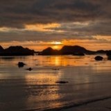 The sun dipping over the rocks at Fidden this afternoon. (I hesitate to say evening when it was about 4pm!)