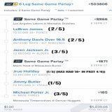 NBA Lotto - 4/19/2023  Today's lottery ticket parlay is based upon how the players have done in their past 5 games played against the opponent and includes one player per stat. Let's see if they can do it again tonight!  $1.00  $5,039.06  Let's have 