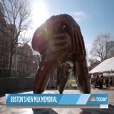 A new tribute for civil rights icon Martin Luther King Jr. and his wife, Coretta Scott King, is being unveiled in Boston.    @CraigMelvin speaks with the artist and @OfficialMLK3 @ArndreaKing about the new memorial that highlights their love.