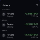 Passively investing in @Polkadot is peace of mind and long term profitability  You can earn $DOT every day like me without doing anything but buying #DOT put them in staking and you will earn 15% to 20% APY      These are my daily $DOT rewards