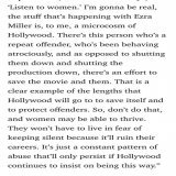 Shout out to Issa Rae for saying this about Ezra Miller.   It should be noted that she has two shows on HBO Max and ABLSS on HBO so WBD effectively signs her checks and she's actively speaking up in a way that could make her bosses mad but she's doin