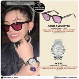 #HYUNSUK wearing GENTLE MONSTER Londi 01 ROLEX Datejust 36 DOLCE &amp; GABBANA sunglass, denim jacket &amp; backpack LOUIS VUITTON earphones trunk bag MARINE SERRE mini bag ALEXANDER MCQUEEN Tread Slick Low  #HYUNSUKWARDROBE #トレジャー #TREASURE #트레저 #CH