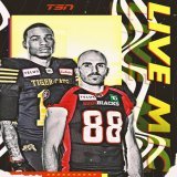 ON NOW: Having already clinched first place in the East Division, Dane Evans and the @Ticats look to earn a franchise-record 13th win, taking on the @REDBLACKS.  Watch the game LIVE on TSN1 and TSN Direct. #LiveMic #CFLGameDay