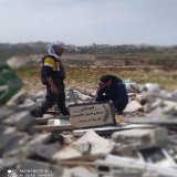 #Palestine || The Israeli occupation forces demolish a prayer hall near Bethlehem. 5.3.23   جيش الاحتلال يهدم مصلى جنوب محافظة بيت لحم في منطقة ام سعيد، حيث تعود ملكية الارض المقام عليها المصلى للمواطن احمد طقاطقة. #IsraeliTerrorism  #IsraeliCrimes  