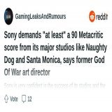 Sony demands "at least" a 90 Metacritic score from its Major Studios, Sony Doesn't Rush Studios to Deadlines said Former Art Director of God of War  Xbox demands 55&hellip;
