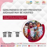 #VerifyAadhaarwithQRCode  Genuineness of any presented #Aadhaar may be verified to avoid potential misuse.  Aadhaar can easily be verified by scanning the QR Code, using the #mAadhaar App or Aadhaar QR Scanner.  @GoI_MeitY @PIB_India @mygovindia @_Di