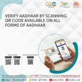 VerifyAadhaarwithQRCode  On scanning the QR code, photograph and the demographic details of presented Aadhaar  are displayed for easy verification.  Aadhaar can easily be verified by scanning the QR Code, using the mAadhaar App or Aadhaar QR Scanner.
