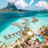 Bora Bora, French Polynesia  Experience ultimate luxury in Bora Bora. Dive into turquoise lagoons, enjoy water sports, and indulge in exquisite overwater bungalow accommodations. #BoraBora #FrenchPolynesia #Travel