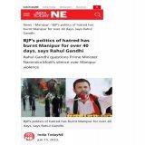 BJP's Politics of hatred has burnt Manipur for over 40 days, says @RahulGandhi #ManipurViolence @NBirenSingh @ashoswai @narendramodi @AmitShah @IndiaPresident  Rahul Gandhi Questiona Prime Minister Narendra Modi Full link