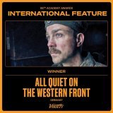 The #Oscar for Best International Feature Film goes to "All Quiet on the Western Front."