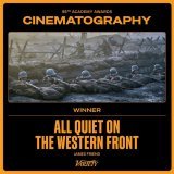The #Oscar for Cinematography goes to James Friend for his work on "All Quiet on the Western Front."
