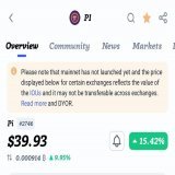 RED ALERT x #PiNetwork In the Last 24hrs $Pi IOU increased to $39.93 (15.42%) A project in Enclosed Mainnet and it's not listed on any Exchange.   Yet, Investors are buying the IOU.. Is #PiFest a path to Open Mainnet?   Something is happening and it 