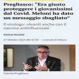 Immaginate anche solo per un momento se oltre a Speranza ci fosse stato ancora Pregliasco , Crisanti e corvi vari.