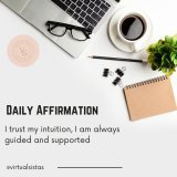 Daily Affirmation . I trust my intuition, I am always guided and supported . . . . . . . #virtualsistas #virtualcommunity #smallbusinessowners #womeninbusiness #workfromhome #homebasedbusiness #lifestyleblogger #elegantwoman #femininitycoach  #goddes