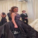 For the 2022 #MetGala  @KendallJenner debuts a new bleached brow look to go with her custom Prada gown. See more red carpet arrivals here: