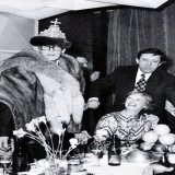 Леонид Гайдай, Нина Гребешкова и Юрий Никулин на банкете по случаю окончания съёмок фильма &laquo;Бриллиантовая рука&raquo;, 1969 г.