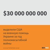 The Wall Street Journal подсчитал, что с начала полномасштабного российского вторжения в Украину Вашингтон выделил более 30 млрд долларов на военную помощь Киеву. О первом пакете помощи президент США Джо Байден объявил 26 февраля 2022 года