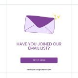 Have you joined our email list? If not, you could be missing out on valuable info like new features and upcoming promotions (including our 4th of July promo ).  Go to  now and enter your email to get started! #VerticalResponse #emailmarketing