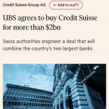 So UBS buys Credit Suisse, shareholders don&rsquo;t get a vote, UBS gets $100 billion credit line from central bank &hellip;  Crazy times this week. Bandaids flying everywhere to keep the system from falling apart.