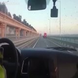 Witnesses close up to the point of the Crimean bridge collapse.