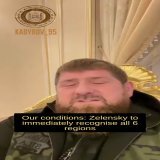Kadyrov once again threatened all the satanists of the world with punishment, saying Russia has enough forces and means.  Earlier in the video (didn't make the cut) he also says he won't stop his military activity even if Putin puts a halt to the "sp