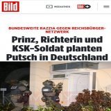 Bild пишет, что в Германии предотвратили госпереворот: &laquo;137 обысков утром 7 декабря прошли одновременно в одиннадцати федеральных землях Германии в связи с подготовкой насильственного свержения властей. Было обнаружено 52 подозреваемых и задерж