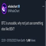 Bitcoin BSV pumped 41% after this tweet went viral with 1.4m views. I also see people making memes of it