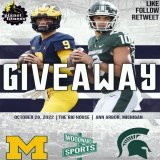 Ticket Giveaway  We are giving away two third row Michigan vs Michigan State tickets to ONE lucky winner! All you have to do to enter:  - Like this Tweet - Retweet this Tweet - Follow @woodwardsports   *Winner will be selected tomorrow morning* #GoBl