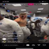 The Lions locker room is BUZZIN after their win over the Giants #OnePride