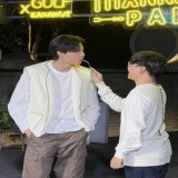 Gulf, baby, if you stare at someone like that, how can he not get all flustered   KANAWUT THANKS GRILL PARTY  #BucherTGPxGulf  @gulfkanawut I #GulfKanawut
