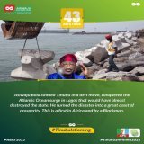 Asiwaju Bola Ahmed Tinubu conquered the Atlantic Ocean surge in Lagos that would have destroyed many lives. A vote for Tinubu is a Vote for progress!   #TinubuIsComing