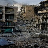 No this is not affects of earthquake. This is Aleppo after Assad's bombing campaign in 2016.