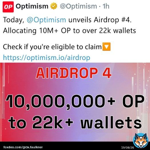 Optimism allocates a total of 10,443,757.81 OP to 22,898 addresses