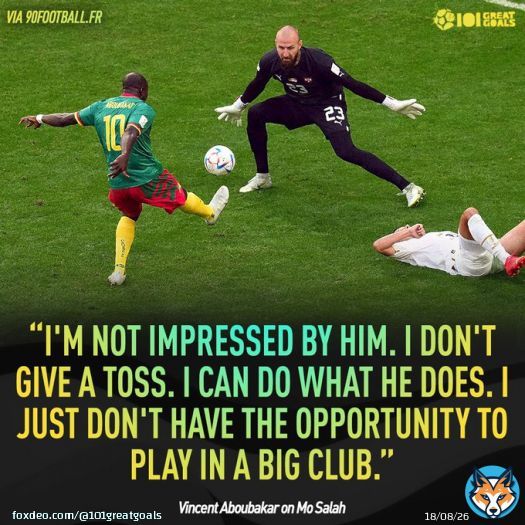 Everyone laughed at him...  Vincent Aboubakar was only on the pitch a few minutes before lobbing a 6'8 goalkeeper and bagging an assist   #FIFAWorldCup | #Qatar2022 | #CMRSRB