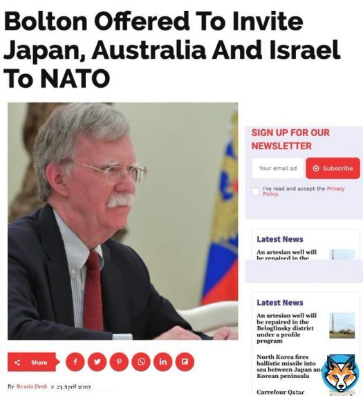 ジョン・ボルトンは日本をNATO(戦争屋)に加えることを提案  北朝鮮ミサイルJアラート  はたして日本のディープステートは加盟を受け入れてしまうのか
