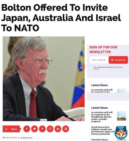 ジョン・ボルトンは日本をNATO(戦争屋)に加えることを提案  北朝鮮ミサイルJアラート  はたして日本のディープステートは加盟を受け入れてしまうのか