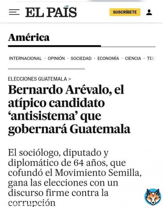 Nuevamente el poco rigor period&iacute;stico de @elpais_america a la hora de informar: el candidato antisistema no era Ar&eacute;valo, era Thelma Cabrera a quien no dejaron participar