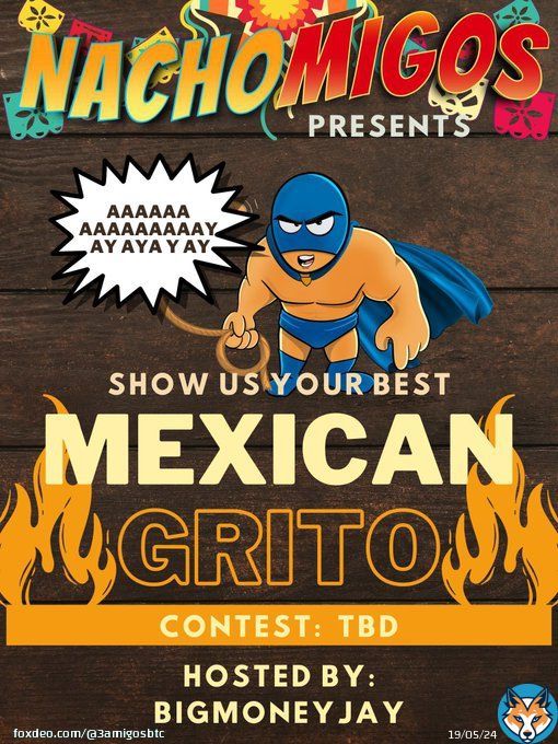 Who is ready for the party to get started.   If you want in on the GRITO contest get in contact directly with @DirtyPawEnt   Details on date and time soon.   #3amigos #nachomigos #ordinals #btc #bitcoin #grito