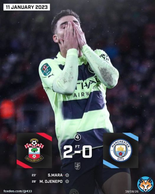 This game in the Carabao Cup stopped Man City from winning the Quadruple this season