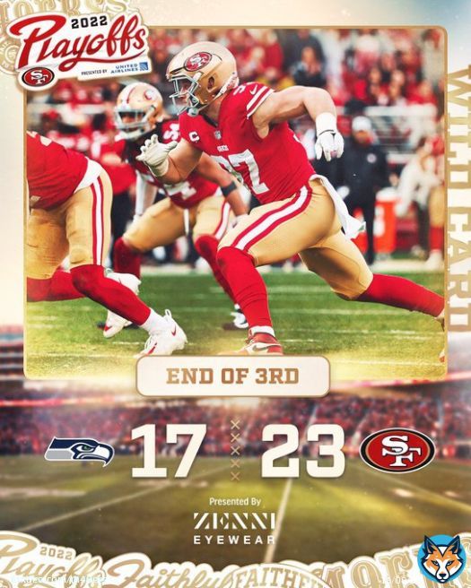 4th quarter time.   #SEAvsSF x #NFLPlayoffs