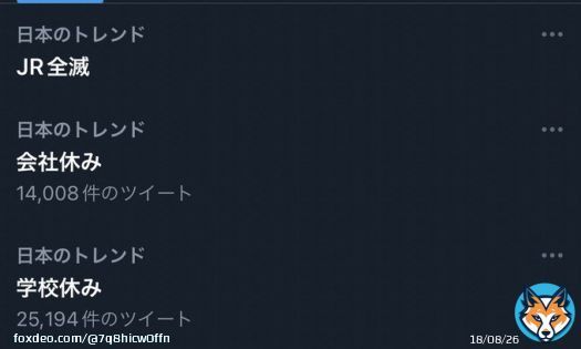 日本の人たちは休みたがっている。 無理をしないように #JR全滅 #学校休み  #会社休み